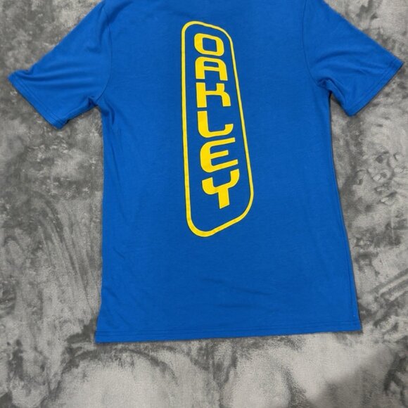 Oakley T Shirt Mens Size Large Blue Graphic Logo Tee Short Sleeve Regular Fit - Picture 3 of 4